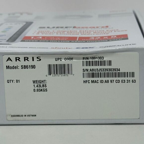 Arris SURFboard SB6190 DOCSIS 3.0 Cable Modem - Picture 7 of 12